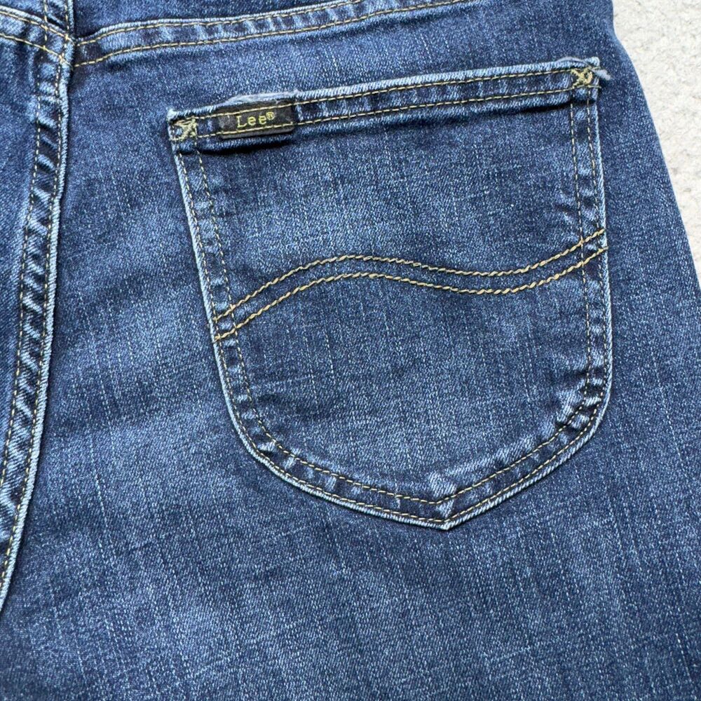 Lee Jeans Womens 30x22 Blue Capri Crop Straight Stretch Relaxed Fit Denim USA 8M - Picture 11 of 14